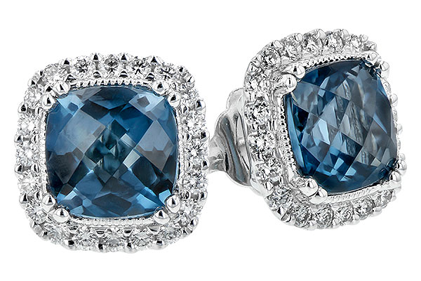 A207-46934: EARR 2.14 LONDON BLUE TOPAZ 2.40 TGW (6MM LBT)