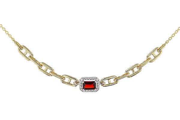 A292-93307: NECK .63 GARNET .75 TGW (6x4MM E.C. GAR / 18")