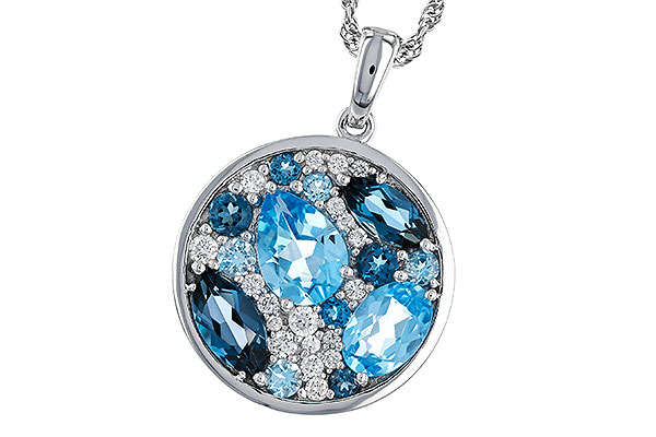 A292-95125: NECKLACE 2.31 TW BLUE TOPAZ 2.48 TGW