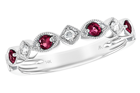 B111-11498: LDS WED RG .20 RUBY .26 TGW