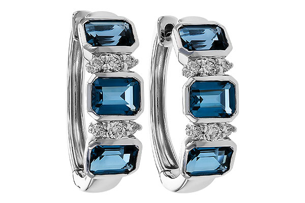 B292-93343: EARRINGS 1.37 TW LONDON BLUE TOPAZ 1.48 TGW