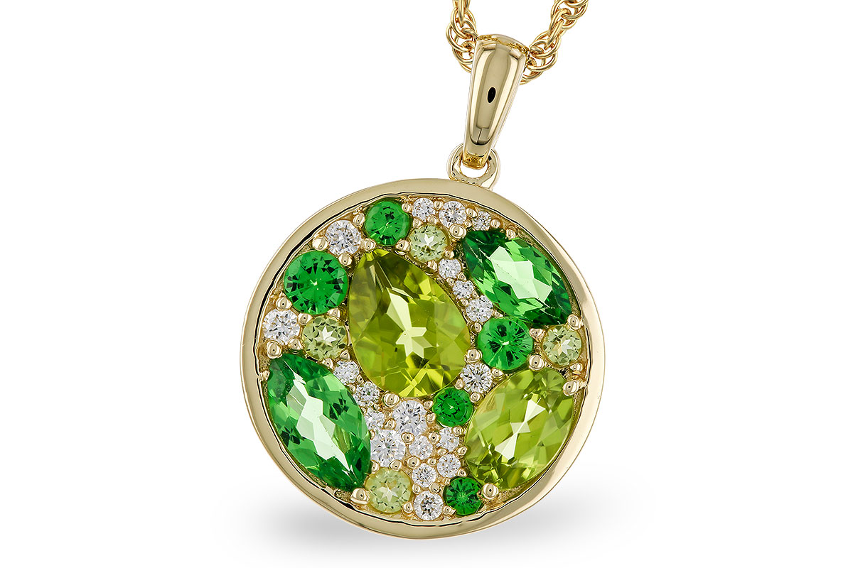 B292-95116: NECK 2.20 TW SEMI-PRECIOUS (TSAV, PER) 2.37 TGW