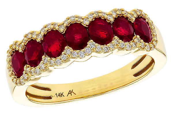B292-98743: LDS WED RG 1.40 TW RUBY 1.57 TGW