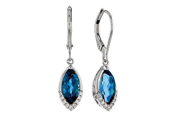 B292-98816: EARR 2.42 TW LONDON BLUE TOPAZ 2.50 TGW (9x5MM MQ)