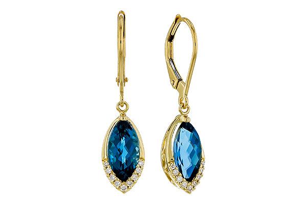 B292-98816: EARR 2.42 TW LONDON BLUE TOPAZ 2.50 TGW (9x5MM MQ)