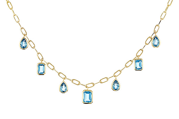 C292-94261: NECKLACE 4.10 TW BLUE TOPAZ (17")