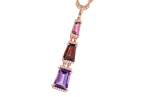 C292-95134: NECKLACE 2.32 SEMI-PREC (PT,GT,AMY) 2.37 TGW