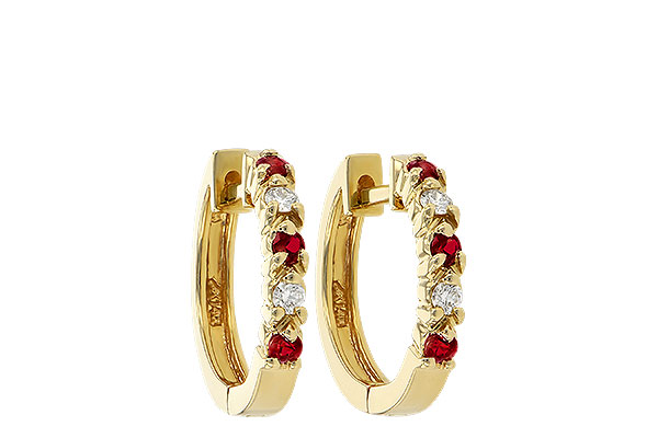 D019-30570: EARRINGS .17 RUBY .26 TGW