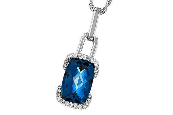 F292-99670: NECK 3.75 LONDON BLUE TOPAZ 3.90 TGW (12x8MM LBT)