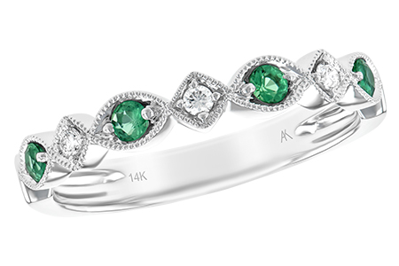 G202-98815: LDS WED RG .15 EMERALD .21 TGW