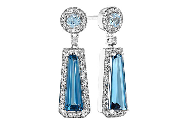 G292-04243: EARR 2.28 TW BLUE TOPAZ 2.54 TGW