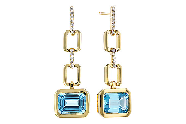 G292-96015: EARRINGS 3.20 BLUE TOPAZ 3.32 TGW (8x6MM BT)