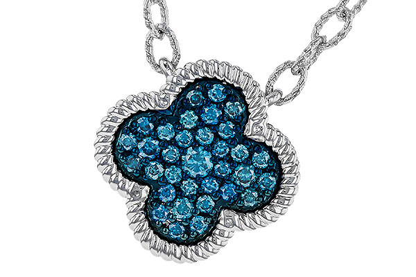 G292-96070: NECKLACE .33 TW BLUE DIAMONDS