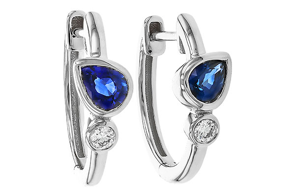 G292-96088: EARRINGS .51 SAPPHIRE .57 TGW