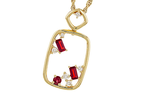 G292-96952: NECKLACE .33 TW RUBY .44 TGW