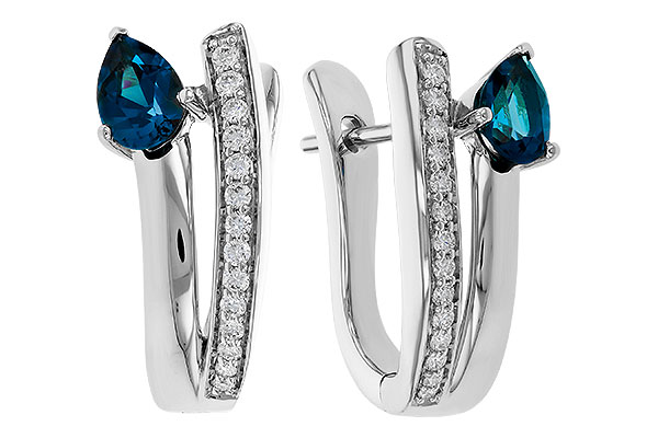 G292-97888: EARR .88 LONDON BLUE TOPAZ 1.08 TGW (6x4MM LBT)