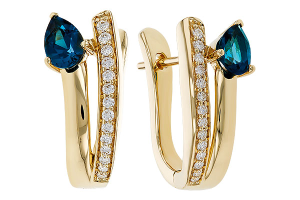 G292-97888: EARR .88 LONDON BLUE TOPAZ 1.08 TGW (6x4MM LBT)