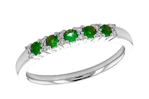 H292-07888: LDS WED RG .20 EMERALD .27 TGW