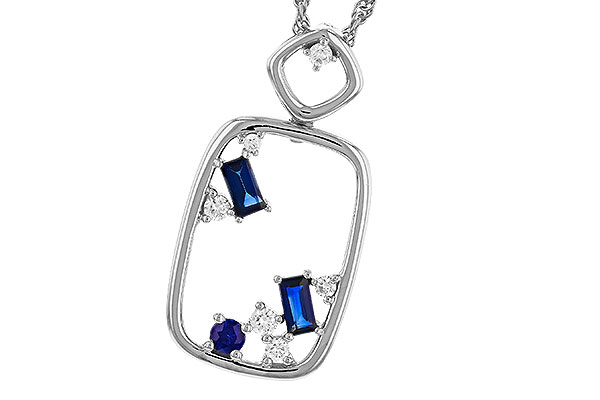 H292-96952: NECKLACE .35 TW SAPPHIRE .46 TGW