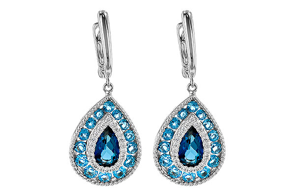 K208-40615: EARR 3.15 TW BLUE TOPAZ 3.32 TGW