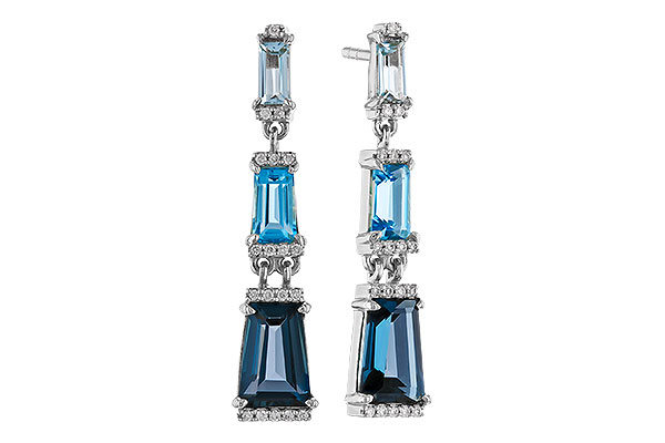 K292-95124: EARRINGS 2.55 BLUE TOPAZ 2.62 TGW