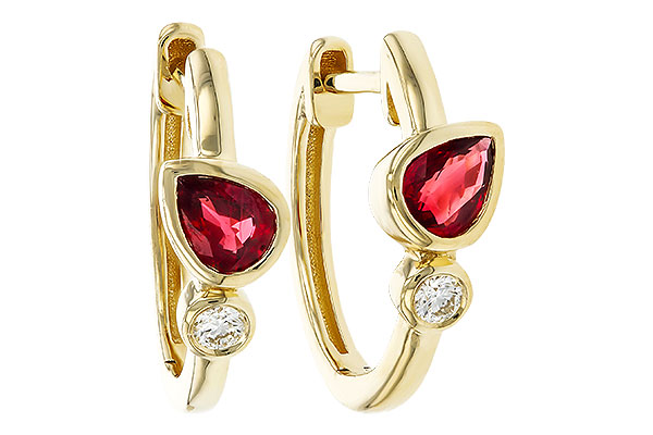 K292-96088: EARRINGS .48 RUBY .54 TGW