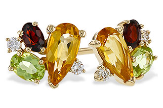 L292-94215: EARRINGS .66 SEMI PREC (CIT,PER,GAR) .70 TGW