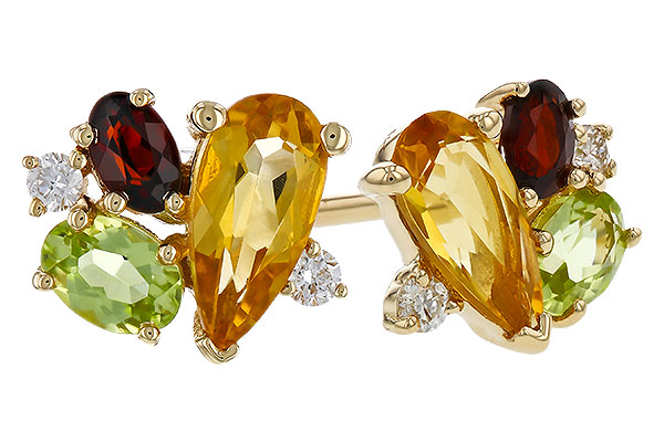 L292-94215: EARRINGS .66 SEMI PREC (CIT,PER,GAR) .70 TGW