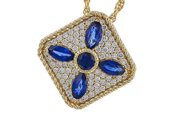 L292-96015: NECKLACE .89 TW SAPPHIRE 1.20 TGW