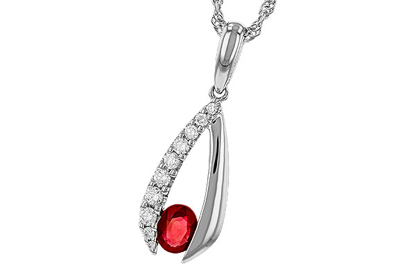 L292-96088: NECKLACE .34 RUBY .50 TGW (5x4 RUBY)