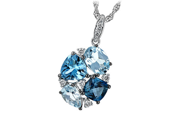 M207-46915: NECK 2.60 BLUE TOPAZ 2.70 TGW