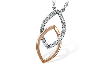 M207-53351: NECKLACE .20 TW (ROSE & WG)