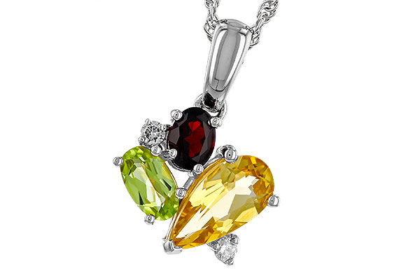 M292-94215: NECKLACE .79 SEMI PREC (CIT,PER,GAR) .82 TGW