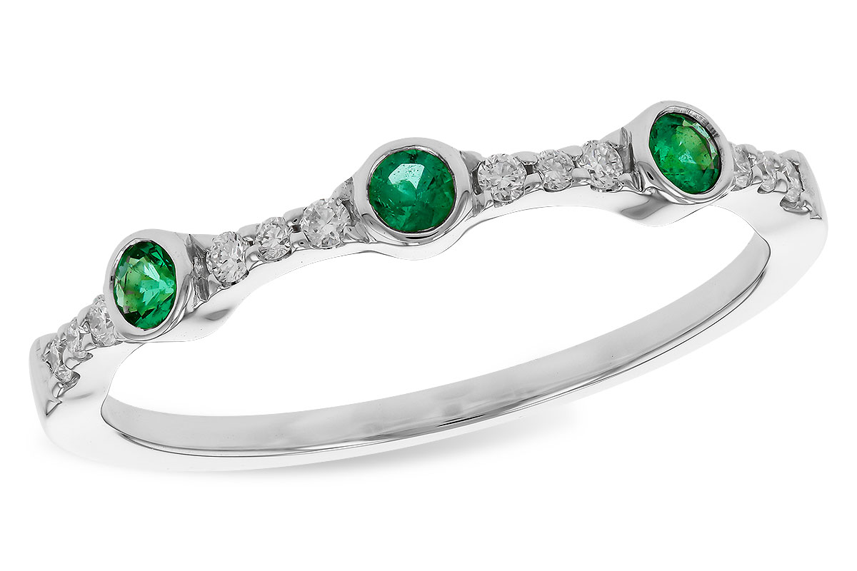 M292-94224: LDS WED RG .11 EMERALD .20 TGW