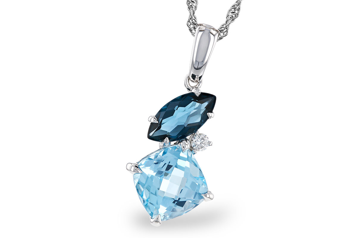 M292-95097: NECKLACE 2.37 TW BLUE TOPAZ 2.40 TGW