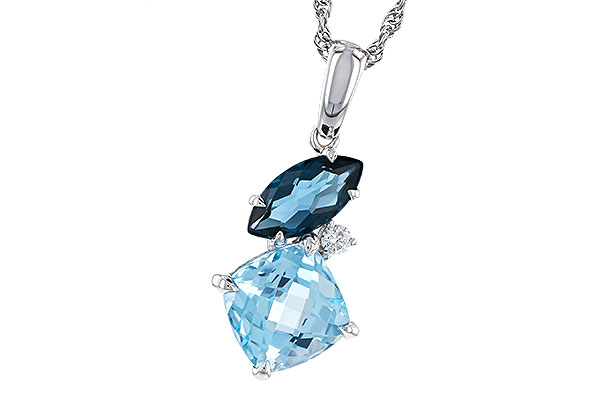 M292-95097: NECKLACE 2.37 TW BLUE TOPAZ 2.40 TGW